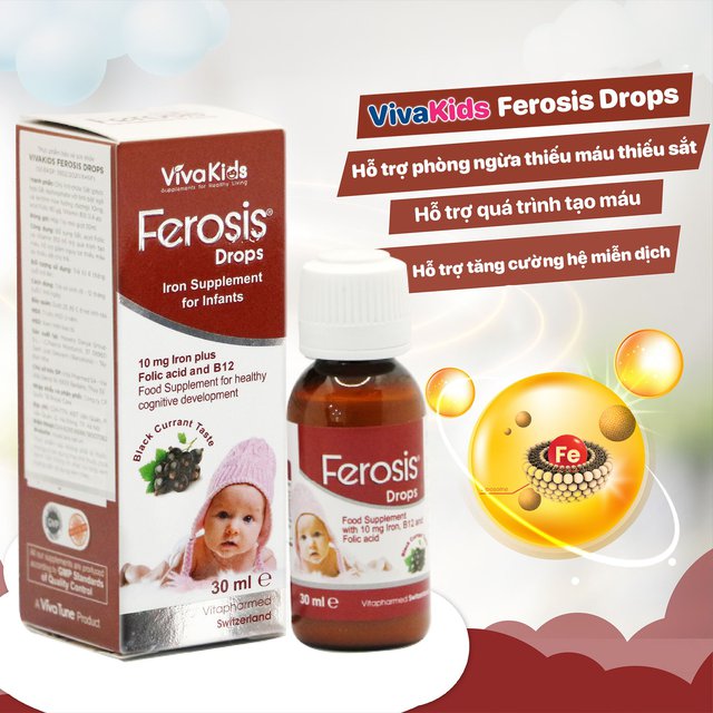 Điều trị thiếu sắt cho trẻ với sản phẩm VivaKids Ferosis