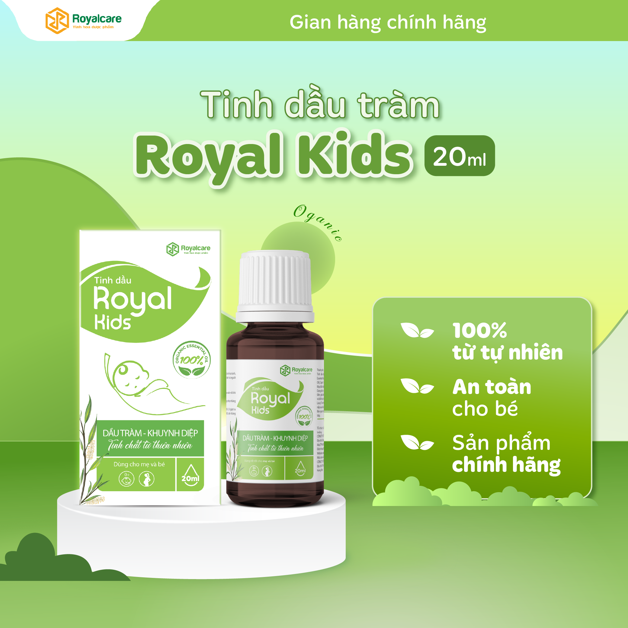 TINH DẦU TRÀM KHUYNH DIỆP ROYAL KIDS 20ml an toàn cho trẻ sơ sinh và mẹ bầu