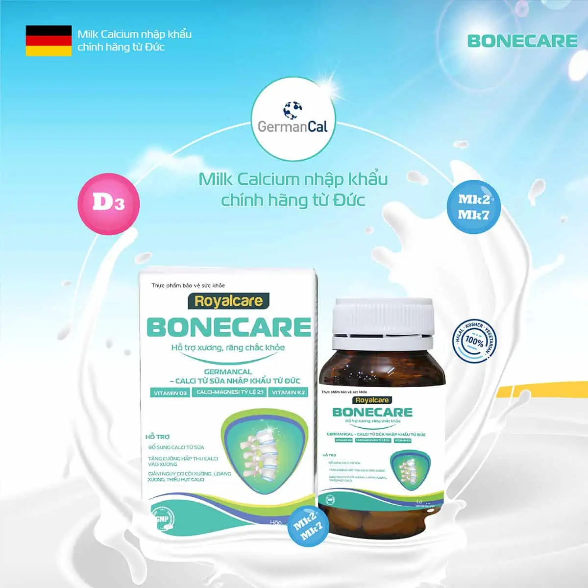 BoneCare Milk Calcium – Bổ sung canxi tự nhiên nhập khẩu từ Đức